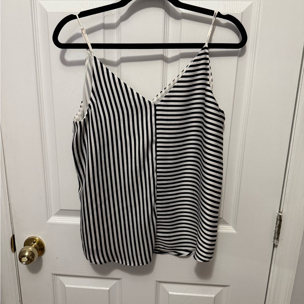 Express Black and White Asymmetrical Camisole Top
